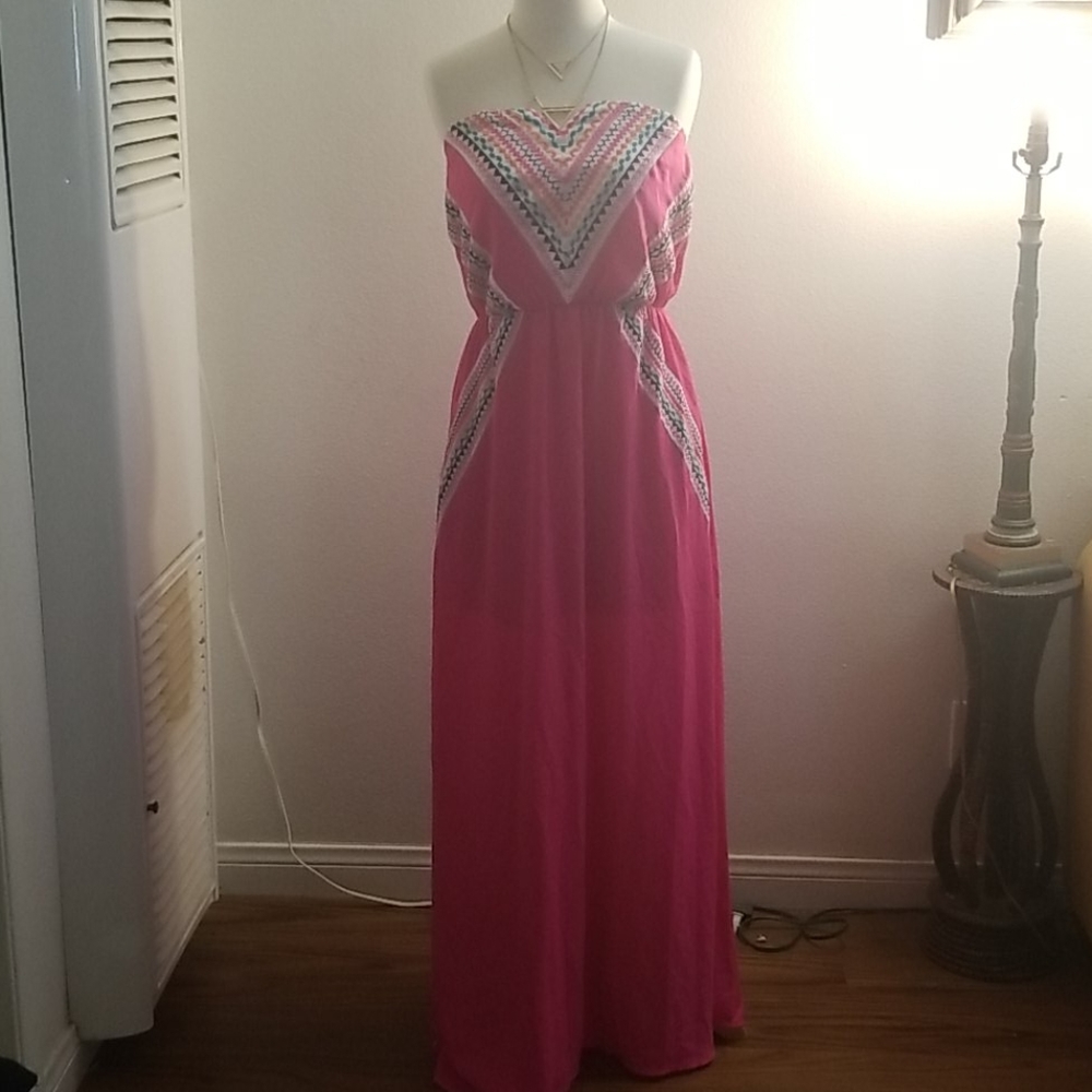 My Michelle pink dress with colorful design Size M